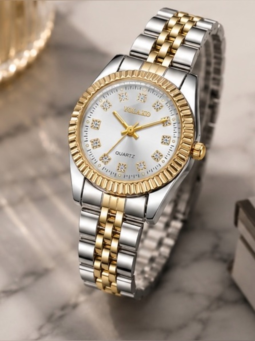 Two-Tone Gold & Silver Women's Quartz Watch